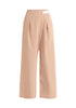 Paisie Contrasting Wide Leg Trousers in Beige Cut Out